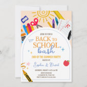 Invitation Retour à l'école Bash Party (Devant)