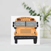 Invitation Retour à l'école drôle bus fin de la fête d'été (Debout devant)