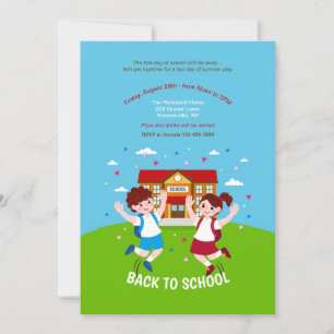 Invitation Retour à l'école Enfants heureux