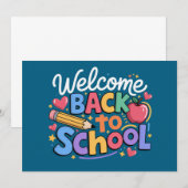 Invitation Retour à l'école Enseignant Premier jour d'école D (Devant / Derrière)