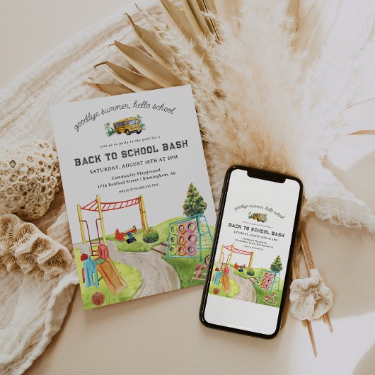 Invitation Retour à l'école | Fête au parc de jeux