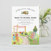 Invitation Retour à l'école | Fête au parc de jeux (Debout devant)