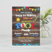 Invitation Retour à l'école Fin de la fête de la piscine d'ét (Debout devant)