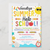 Invitation Retour À L'École GoodBye Summer Hello School (Devant)