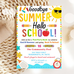 Invitation Retour À L'École GoodBye Summer Hello School