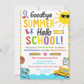Invitation Retour À L'École GoodBye Summer Hello School (Devant)
