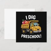 Invitation Retour à l'école I Dig Camion de vidange préscolai (Devant / Derrière)