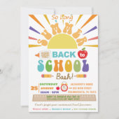 Invitation Retour À L'École Si Longtemps Été Retour À La Fête (Devant)