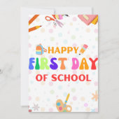 Invitation Retour À L'École Vibes Joyeux Premier Jour D'École (Devant)