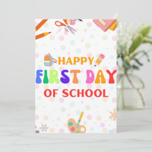 Invitation Retour À L'École Vibes Joyeux Premier Jour D'École