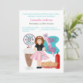 Invitation Retour à l'invitation d'anniversaire des années 50 (Debout devant)