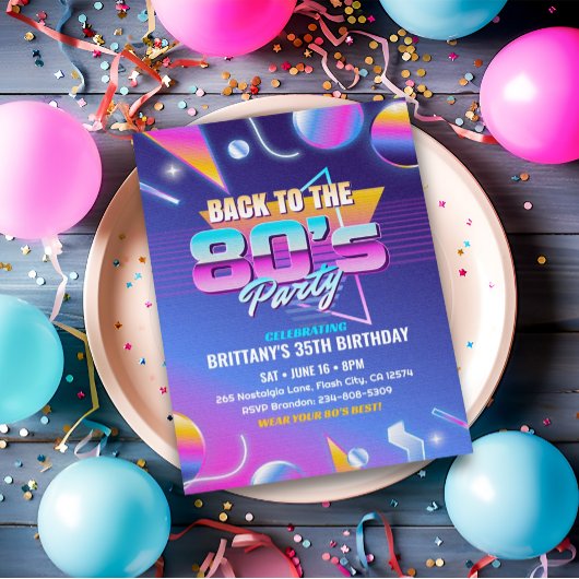 Invitation Retour à l'invitation de fête d'anniversaire des a