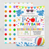 Invitation Retour à l'invitation de la fête de la piscine sco (Devant / Derrière)