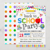 Invitation Retour à l'invitation de la fête scolaire (Devant / Derrière)