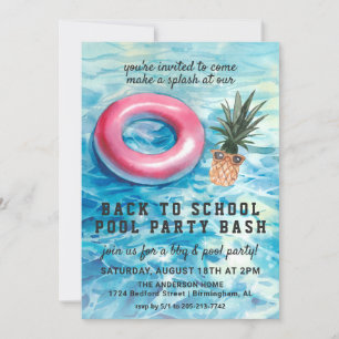 Invitation Retour à l'invitation du BBQ du School Pool Party