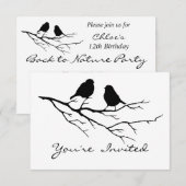 Invitation Retour à Nature Birds Année Anniversaire Fête Invi (Devant / Derrière)