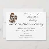 Invitation Retour à Nature Raccoons Animaux Anniversaire Invi (Dos)