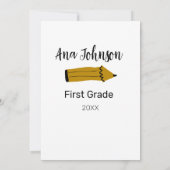 Invitation Retour au crayon de l'école ajouter nom grade clas (Dos)