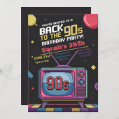 Invitation Retour au thème 1990 des années 90 (Devant / Derrière)