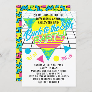 Invitation Retour aux années 80 Géométrie 1980 Soirs