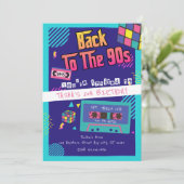 Invitation Retour aux années 90 Moderne Rétro Anniversaire (Debout devant)