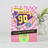 Invitation Retour aux années 90 Moderne Retro Neon 30e annive (Debout devant)