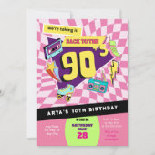 Invitation Retour aux années 90 Moderne Retro Neon 30e annive (Devant)