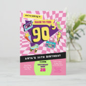 Invitation Retour aux années 90 Moderne Retro Neon 30e annive (Debout devant)
