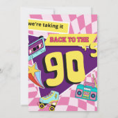 Invitation Retour aux années 90 Moderne Retro Neon 30e annive (Dos)