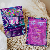 Invitation Retour aux années 90 Soirée de Bachelorette néon d