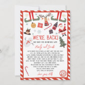 Invitation Retour Elfes Arrivée Lettre Bonjour Noël (Devant)