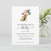 Invitation Retour En 30 Talons D'Or Floral Chic Anniversaire (Debout devant)