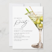 Invitation Retour et fête | Funny Martini Anniversaire (Devant)