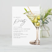 Invitation Retour et fête | Funny Martini Anniversaire (Debout devant)