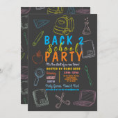 Invitation Retourner À La Table Ronde De La Fête De L'École (Devant / Derrière)