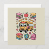 Invitation Retourner à l'école Coquette Enseignant Maternelle (Devant / Derrière)