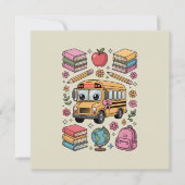 Invitation Retourner à l'école Coquette Enseignant Maternelle (Devant)