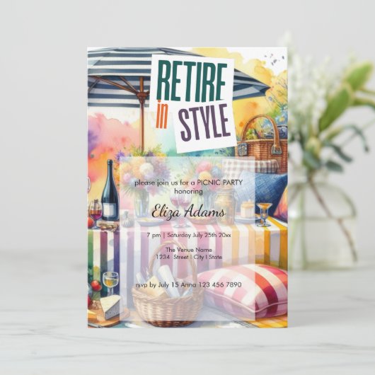 Invitation Retrait Dans Le Style I Deleva Pique-Nique Retrait (Debout devant)