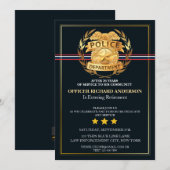 Invitation Retrait d'officier de police avec Bouclier d'insig (Devant / Derrière)