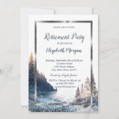 Invitation Retrait du paysage de la trame d'argent Confetti (Devant)