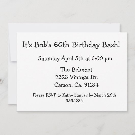 Invitation Retrait Vintage de voiture classique (Dos)