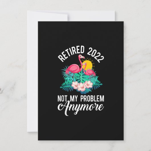 Invitation Retraité 2022 Retraite Novelty Flamant rose Floral (Devant)