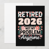 Invitation Retraité 2026 Plus Mon Problème Rose Femmes (Devant / Derrière)