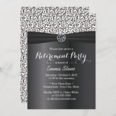 Invitation Retraite à ruban noir Empreinte de léopard à neige (Devant / Derrière)
