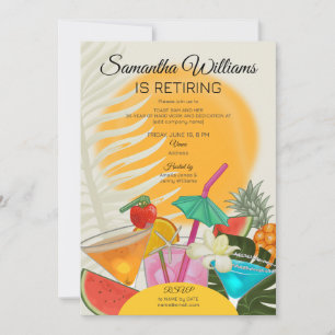 Invitation Retraite Adieu Tropical Beach Cocktail Party