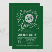 Invitation Retraite - Argent vert foncé (Devant / Derrière)