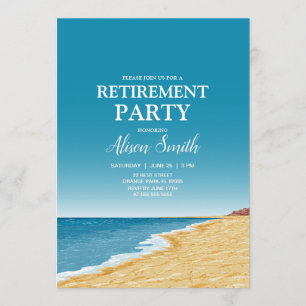 Invitation Retraite avec plage, mer et ciel bleu