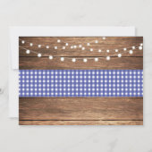 Invitation Retraite BBQ Party Blue Check Rustic Chalk Photo (Dos)