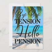 Invitation Retraite Beach Scène Bye Bye Tension Party (Devant)