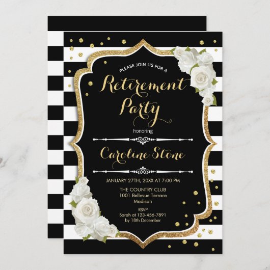 Invitation Retraite - Blancs noirs (Devant / Derrière)